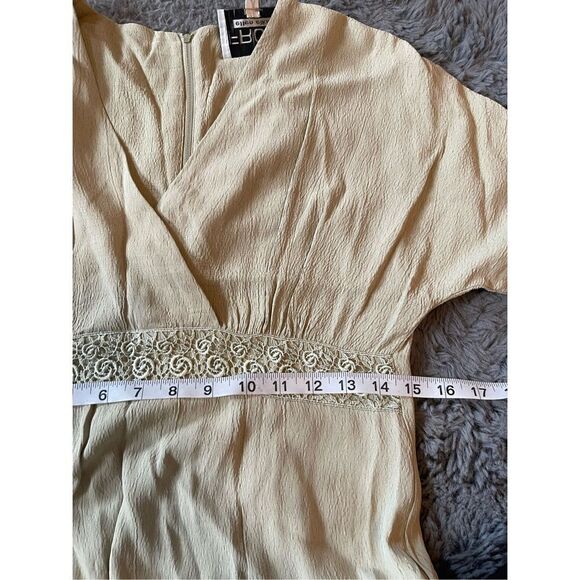 Vintage‎ sage green crepe midi dress size 4 - Picture 5 of 6